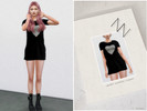 Sims 4 — HEART SHAPED T-SHIRT by ZNsims — The design details of this dress are: heart, hollowed-out, plaid. 8 colors. 