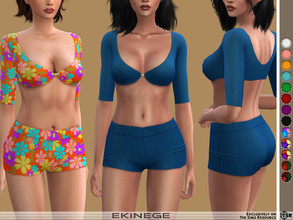 Sims 4 — Short Bikini Bottoms by ekinege — Shorts are featuring a high v-front waistband and low-cut legs. 15 different