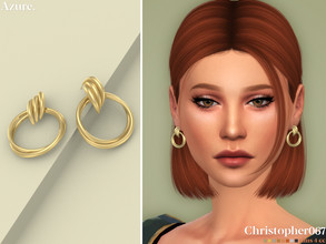 Sims 4 — Azure Earrings by christopher0672 — These are a gorgeous pair of chic oversized drop earrings. 8 Colors New Mesh