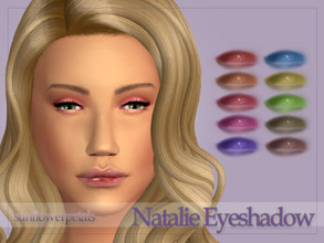 Sims 4 — Natalie Eyeshadow by SunflowerPetalsCC — A glossy eyeshadow in 10 swatches.
