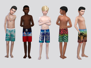 Sims 4 — Beach Board Short Boys by McLayneSims — TSR EXCLUSIVE Standalone item 8 Swatches MESH by Me NO RECOLORING Please