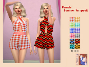 Sims 4 — ws Female Summer Jumpsuit - RC by watersim44 — ws Female Summer Jumpsuit - RC This it's a standalone recolor of
