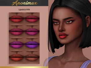 Sims 4 — Anonimux - Lipstick N14 by Anonimux_Simmer — - 8 Swatches - Compatible with the color slider - BGC - HQ - Thanks