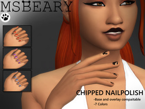 Sims 4 — Chipped Nailpolish by MsBeary — Chipped nail polish to fill your grunge heart's desires (Located in nails) 10
