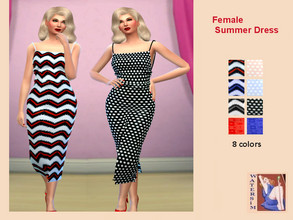 Sims 4 — ws Female Summer Dress - RC by watersim44 — ws Female Summer Dress - RC This it's a standalone recolor of