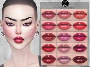 Sims 4 — LIPSTICK Z203 by ZENX — -Base Game -All Age -For Female -15 colors -Works with all of skins -Compatible with HQ