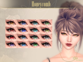 Sims 4 — Honeycomb Eyecolor by Kikuruacchi — - It is suitable for Female and Male. ( Toddler to Elder ) - 16 swatches -