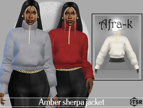Sims 4 — Amber sherpa jacket by akaysims — Winter sherpa jacket for women. Comes in 20 swatches