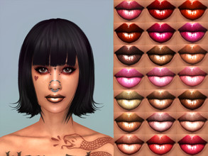 Sims 4 — Mina Lipstick (001) by TrashManNik — -21 Swatches -Male and Female -Disallowed for random