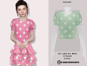 Sims 4 — Top No.179 by _Akogare_ — Akogare Dress No.179 -8 Colors - New Mesh (All LODs) - All Texture Maps - HQ
