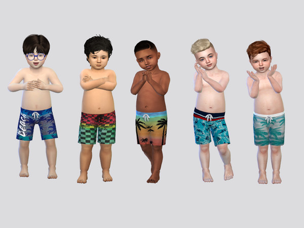 Sims 4 — Beach Board Short Toddler by McLayneSims — TSR EXCLUSIVE Standalone item 8 Swatches MESH by Me NO RECOLORING