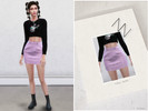 Sims 4 — TWILL SKIRT  by ZNsims — The design details of this dress are: twill, high waist. 8 colors.