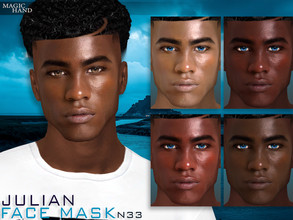 Sims 4 — Julian Face Mask N33 by MagicHand — Realistic black face mask in 5 skin color variations - HQ Compatible.