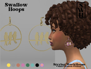 Sims 4 — [SWH] Swallow hoops by Styvlen — Swallow hoops Mesh by me Base game compatible 8 Colors Gold, Silver, Bronze,