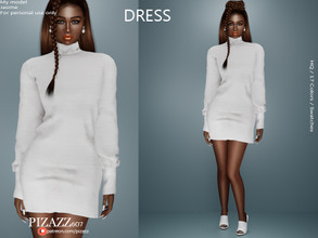 Sims 4 — Long Sleeve Dress by pizazz — www.patreon.com/pizazz A beautiful modern dress that's sure to turn heads when