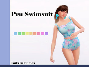 Sims 4 — Pru Swimsuit by Tails_in_Flames — BGC, 9 Swatches, made for female sims