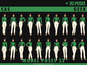 Sims 4 — Model poses 32 CAS by HelgaTisha — CAS - Geek trait