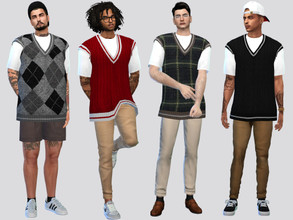 Sims 4 — Frederick Vest Shirt by McLayneSims — TSR EXCLUSIVE Standalone item 12 Swatches MESH by Me NO RECOLORING Please