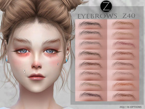Sims 4 — EYEBROWS Z40 by ZENX — -Base Game -All Age -For Female -16 colors -Works with all of skins -Compatible with HQ