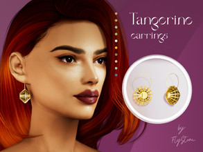 Sims 4 — "Tangerine" earrings by FlyStone — Super stylish and sweet earrings for you)