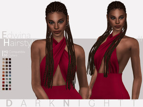 Sims 4 — Edwina Hairstyle by DarkNighTt — Edwina Hairstyle is a braided, stylish, long hairstyle. 30 colors (20 Base