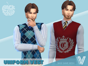Sims 4 — Back to School Uniform Vest by SimmieV — Copperdale doesn't have an official uniform, but why should that stop