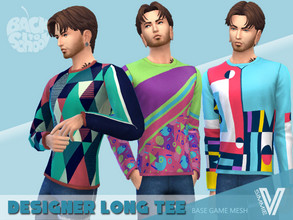 Sims 4 — Back to School Designer LS Tee by SimmieV — If your sim has a passion of the 80's retro vibe, then they can rule