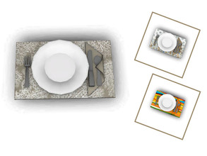 Sims 4 — Chloe Dining Placesetting by Angela — Chloe Dining decorative Placesettings. Comes in 3 different variations. 