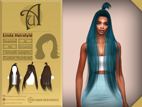 Sims 4 — Linda - Hairstyle by AurumMusik — New long straight hairstyle with up bangs for female and male teen to elder
