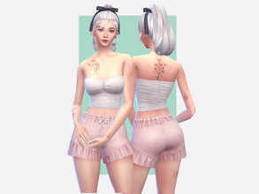Sims 4 — Wild Flowers Tattoo Set by Sagittariah — base game compatible 2 swatches (1 black and white, 1 colored) properly