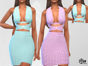 Sims 4 — Plaid Pattern Summer Blouses by saliwa — Plaid Pattern Summer Blouses 4 swatches
