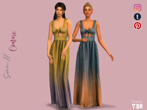 Sims 4 — Degraded long dress - DR460 by laupipi2 — Enjoy this new long dress :) -New custom mesh, all LODs -Base game