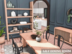 Sims 4 — Lily Dining Room | TSR CC Only  by Summerr_Plays — Modern dining room. 