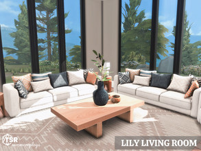 Sims 4 — Lili Living Room | TSR CC Only  by Summerr_Plays — A cozy and modern living room. 