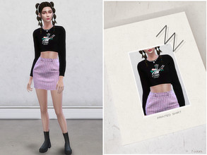 Sims 4 — PRINTED  SHIRT by ZNsims — The design details of this clothes are: print, round neck, knit, short style. 7