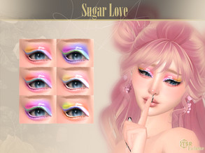Sims 4 — Sugar Love Eyeshadow by Kikuruacchi — - It is suitable for Female. ( Teen to Elder ) - 6 swatches - HQ