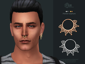 Sims 4 — Flower septum by sugar_owl — Septum ring with metal petals and pearls for male and female sims. BG and HQ