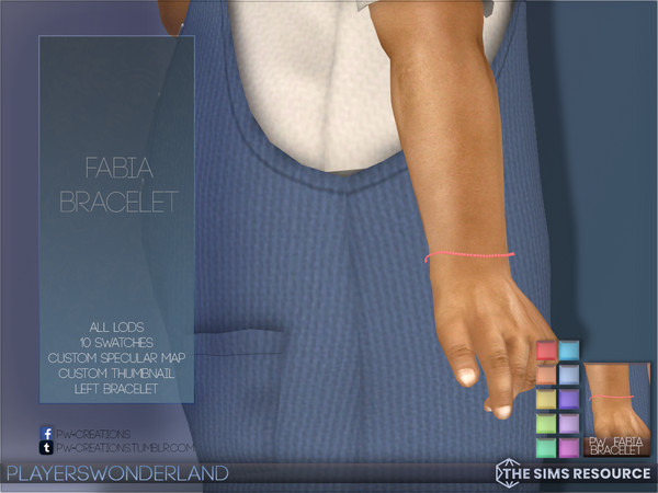 Sims 4 — Fabia Bracelet Left by PlayersWonderland — A cute small bracelet for your toddler Sims! Coming in 10 Swatches