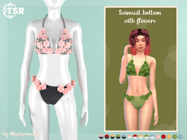 Sims 4 — Swimsuit bottom with flowers by MysteriousOo — Swimsuit bottom with flowers in 15 colors