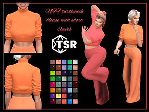 Sims 4 — Turtleneck blouse with short sleeves by Nadiafabulousflow — Hi guys! This upload its a turtleneck blouse with
