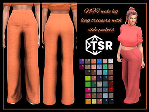 Sims 4 —  Wide leg long trousers with side pockets by Nadiafabulousflow — Hi guys! This upload its a wide leg long