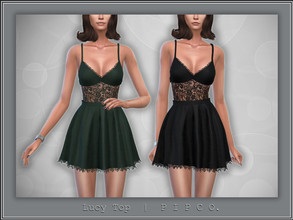 Sims 4 — Lucy Top. by Pipco — A lace top in 13 colors. Base Game Compatible New Mesh All Lods HQ Compatible Shadow,