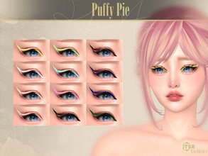 Sims 4 — Puffy Pie Eyeliner by Kikuruacchi — - It is suitable for Female and Male. ( Teen to Elder ) - 12 swatches - HQ