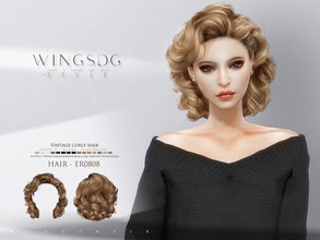 Sims 4 — Vintage curly hair ER0808 by wingssims — Colors:15 All lods Compatible hats Make sure the game is updated to the