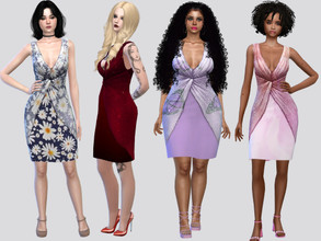 Sims 4 — Amanda Drape Dress by McLayneSims — TSR EXCLUSIVE Standalone item 8 Swatches MESH by Me NO RECOLORING Please