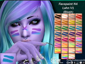 Sims 4 — Facepaint N4 - Lahn V1 (Blush) by PinkyCustomWorld — Facepaint for both genders with cheek decor and over nose