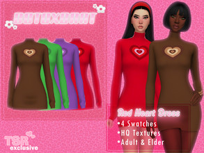 Sims 4 — Red Heart Dress by B0T0XBRAT — Hi bunnies! Here's something i made a while ago but never got around to posting,