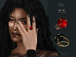 Sims 4 — Lusso ring by sugar_owl — Female ring with a huge ruby stone. 10 swatches. Base game and HQ compatible. Enjoy!