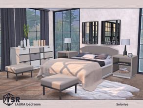 Sims 4 — Laura Bedroom by soloriya — Modern furniture for adult bedrooms. Includes 10 objecs: --bed, --bed blanket, --bed