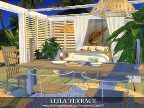 Sims 4 — Leila Terrace by dasie22 — Leila Terrace is a modern and romantic room. Please, use code "bb.moveobjects